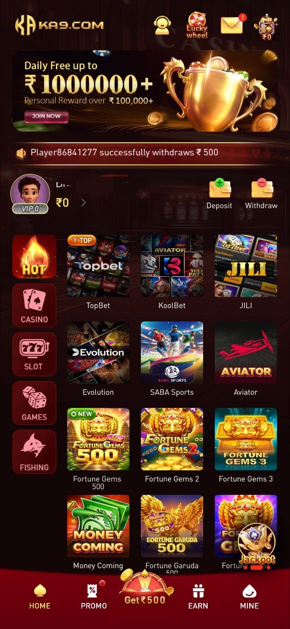 KA9 Game application Home Page